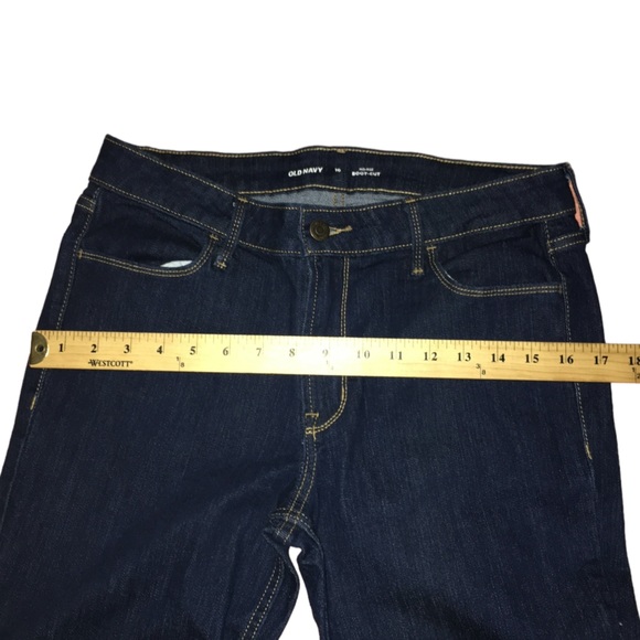 Old Navy Bootcut Mid-Rise Dark Blue Denim Stretch Jeans - Women’s 10 - Picture 5 of 13